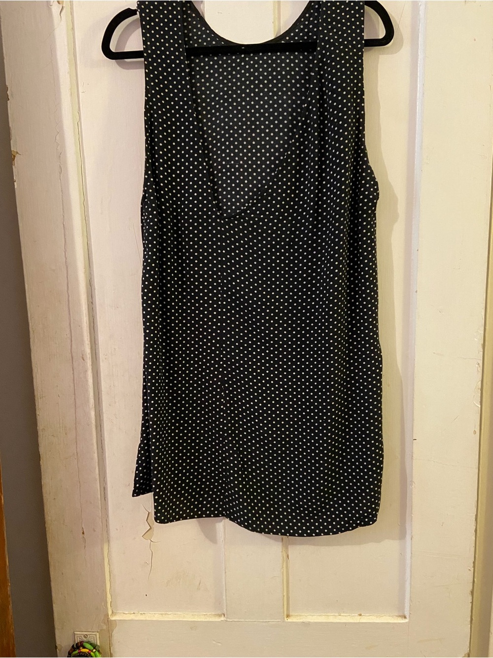 Reformation Black Mini Dress with White Polka Dots - Picture 3 of 6